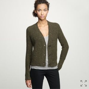 J. Crew Cropped Cardigan Olive